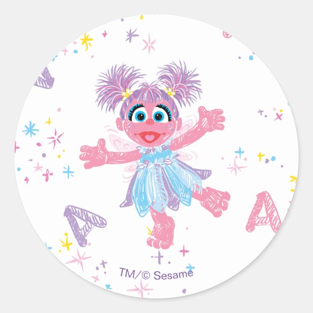 Abby Cadabby Sparkle Pattern Runder Aufkleber (Vorderseite)