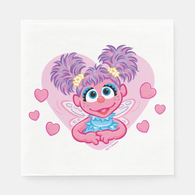 Abby Cadabby Valentine Hearts Graphic Serviette (Vorderseite)