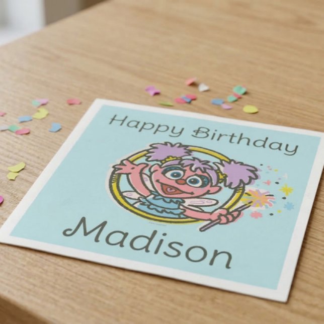 Abby Cadabby Vintage Serviette (Generated image of napkin on table)