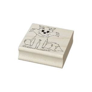 Abby (Fuchs oder Hund) Wood Mounted Rubber Stamp Gummistempel