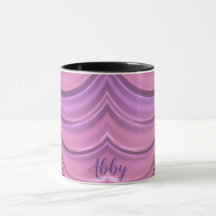 ABBY ~ GLOSSY 3D Zany Pink Mauve Fraktal ~ Tasse