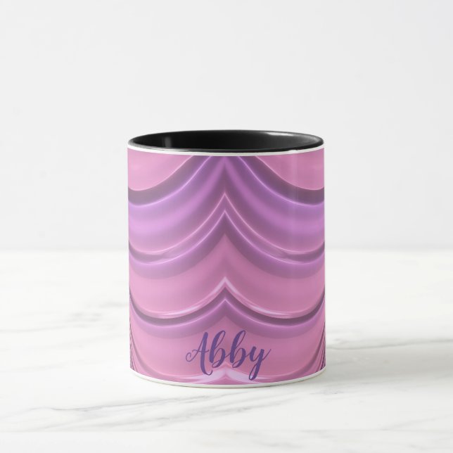 ABBY ~ GLOSSY 3D Zany Pink Mauve Fraktal ~ Tasse (Zentrum)
