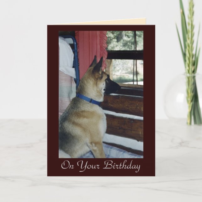 Abby wartet Geburtstags-Karte Karte (Vorderseite)