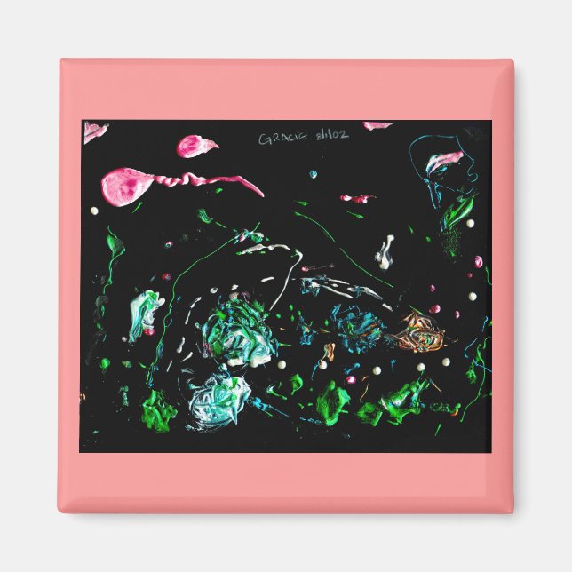 Abby's abstrakte von Puff-Lackmagazin Magnet (Vorne)