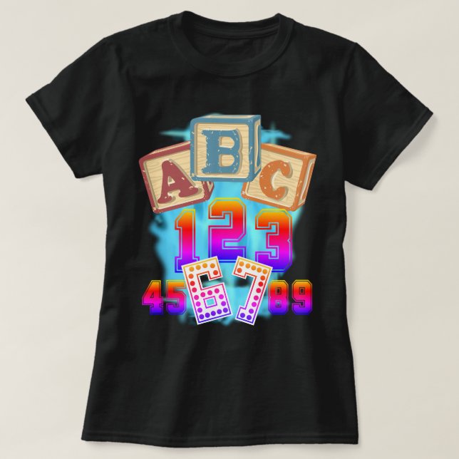 ABC 123 67 Lehrer  T-Shirt (Design vorne)
