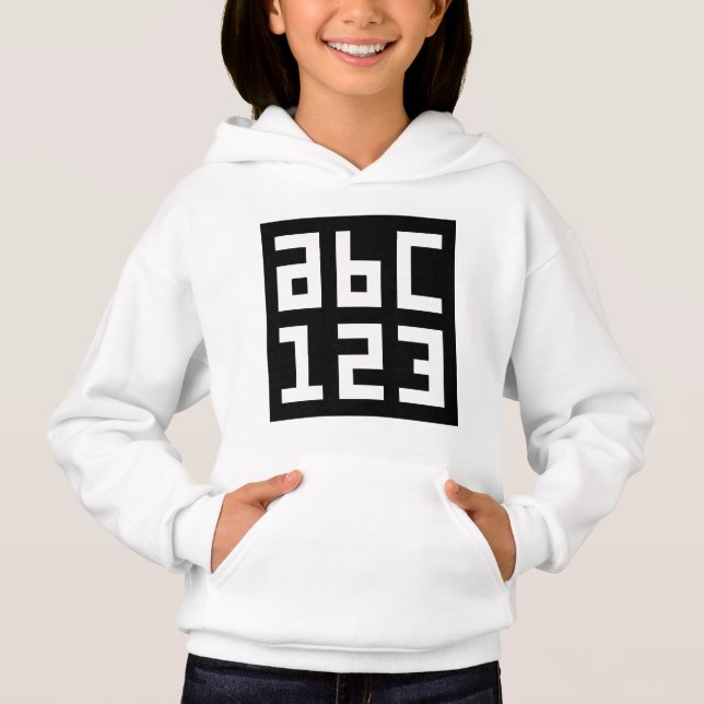 ABC 123 Girl's Pullover Hoodie (Vorderseite)