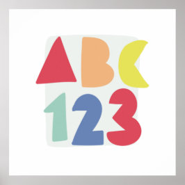 ABC 123 Kinderkunst Poster