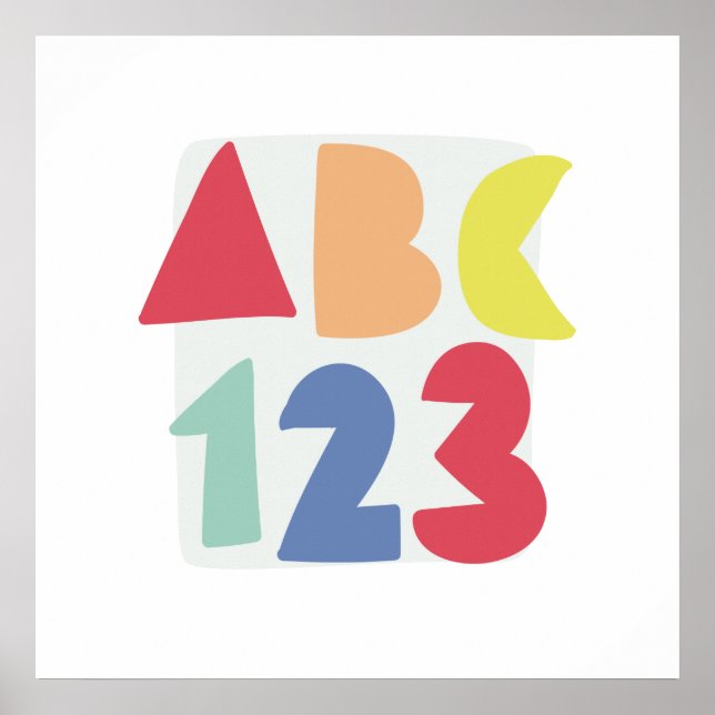 ABC 123 Kinderkunst Poster (Vorne)