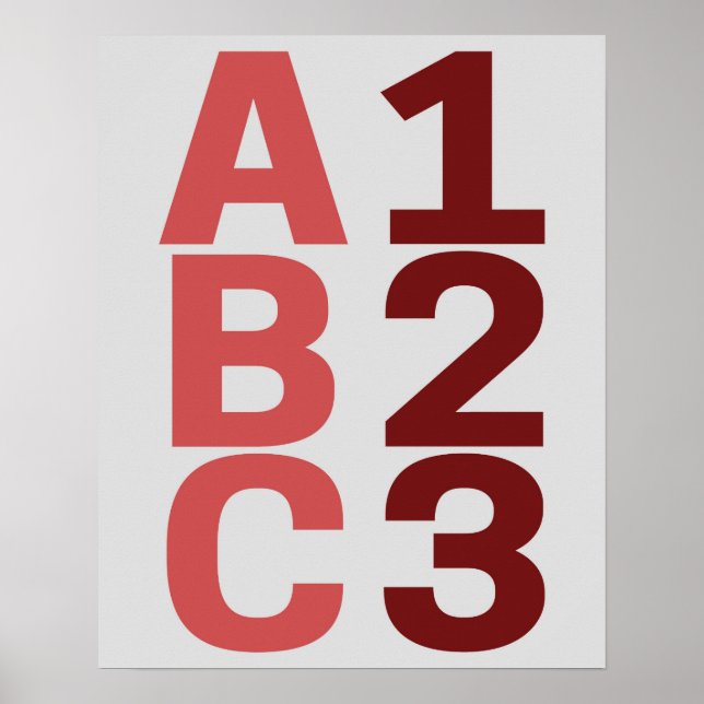 ABC 123 Poster Alphabet Numbers (Vorne)