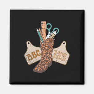Abc 123 Westernischer Lehrer Leben Cowboy Cowgirl Magnet