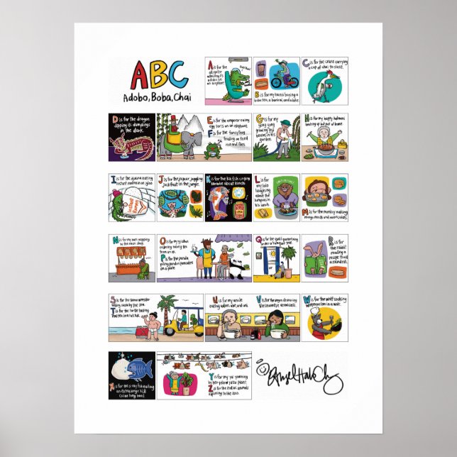 ABC: Adobo, Boba, Chai 18x24 Poster (Vorne)