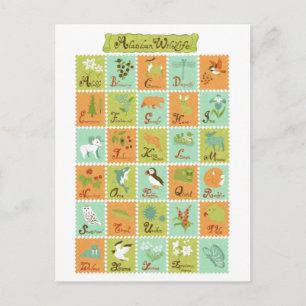 ABC Alaskan Wildlife Postkarte