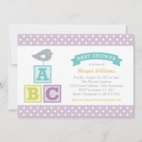 ABC Alphabet blockiert Lavendel Lila Babydusche