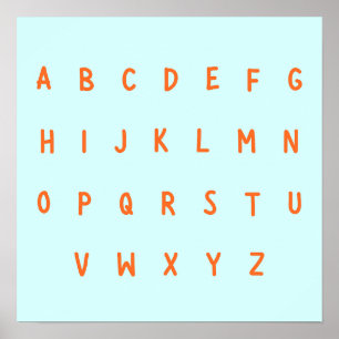 ABC-Alphabet Buchstaben A-Z Poster Drucke