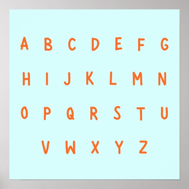 ABC-Alphabet Buchstaben A-Z Poster Drucke (Vorne)