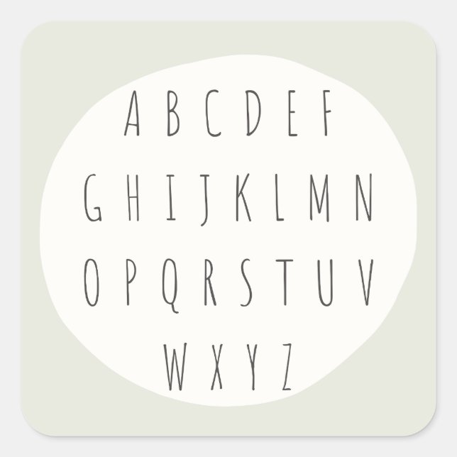 ABC-Alphabet Buchstaben Stickers & Labels (Vorderseite)