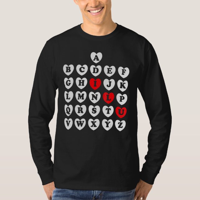 Abc Alphabet Englischlehrerin Valentine S Day Abc  T-Shirt (Vorderseite)