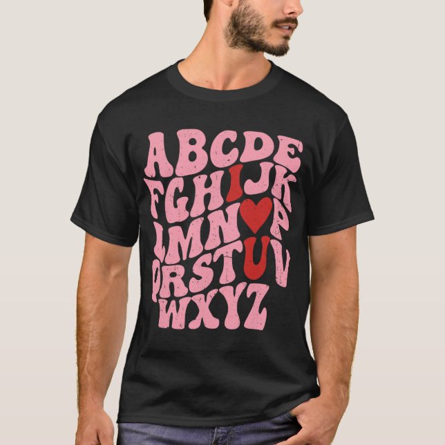 ABC Alphabet I Liebe Sie Englisch Lehrerin Valenti T-Shirt (Vorderseite)