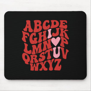 Abc Alphabet I Liebe You English Teacher Valentine Mousepad