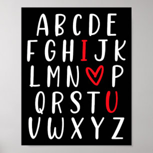 Abc Alphabet I Liebe You English Teacher Valentine Poster