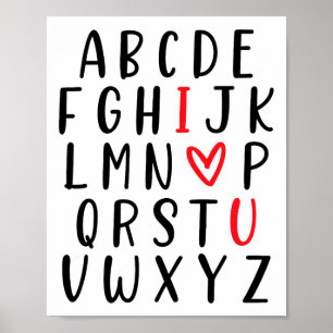 Abc Alphabet I Liebe You English Teacher Valentine Poster