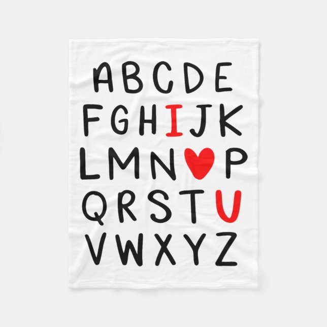 Abc Alphabet I Love You Englieacher Valentines  Fleecedecke (Vorderseite)