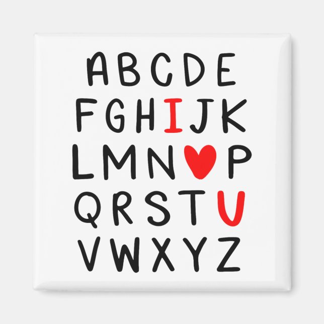 Abc Alphabet I Love You Englieacher Valentines  Magnet (Vorne)