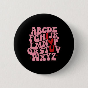 Abc Alphabet Ich liebe dich Englischlehrer Valenti Button