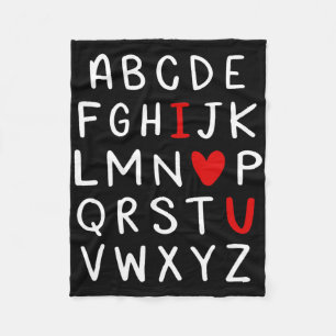 Abc Alphabet Ich liebe dich Englischlehrer Valenti Fleecedecke