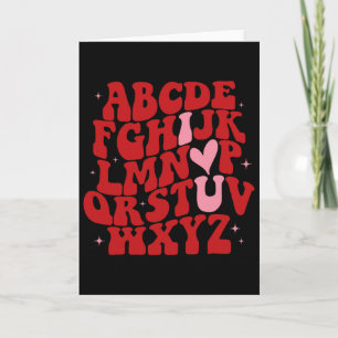 Abc Alphabet Ich liebe dich Englischlehrer Valenti Karte