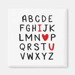 Abc Alphabet Ich liebe dich Englischlehrer Valenti Magnet