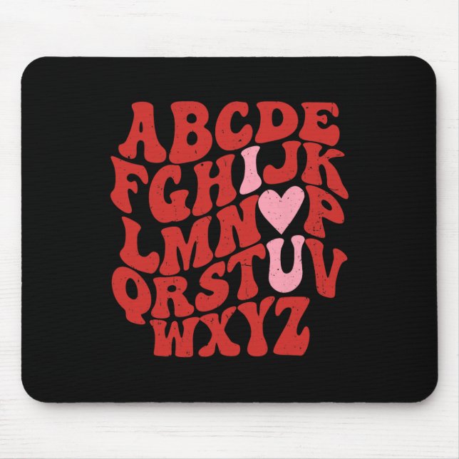 Abc Alphabet Ich liebe dich Englischlehrer Valenti Mousepad (Vorne)
