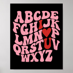 Abc Alphabet Ich liebe dich Englischlehrer Valenti Poster