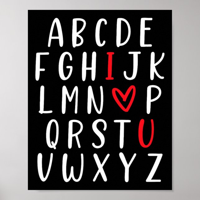 Abc Alphabet Ich liebe dich Englischlehrer Valenti Poster (Vorne)
