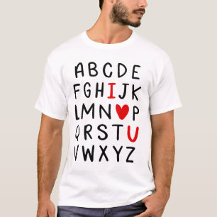 Abc Alphabet Ich liebe dich Englischlehrer Valenti T-Shirt