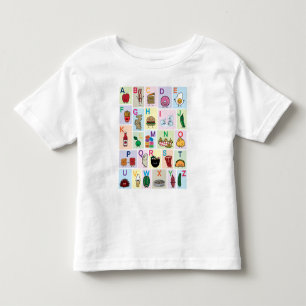 ABC Alphabet lernt Briefe mit glücklichen Lebensm Kleinkind T-shirt