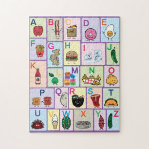 ABC Alphabet lernt Briefe mit glücklichen Lebensm Puzzle
