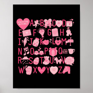Abc Alphabet Liebe dich Valentinstag Lehrer und Poster