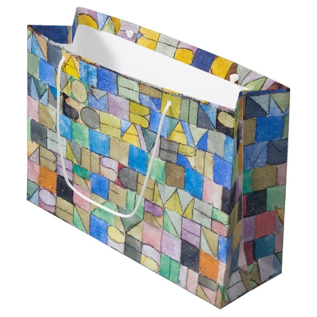 ABC (Alphabet), Paul Klee Große Geschenktasche Geschenktüte (Vorderseite Schrägansicht)