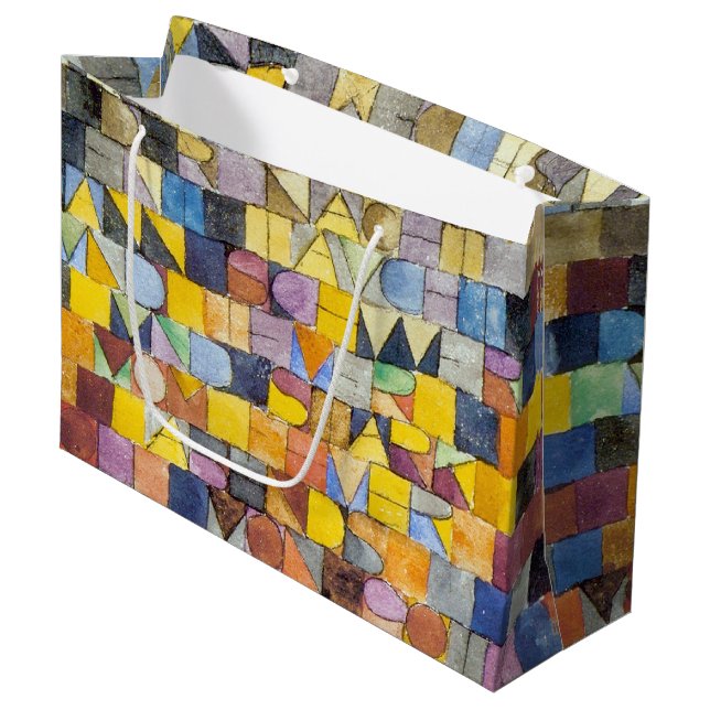 ABC (Alphabet), Paul Klee Große Geschenktasche Geschenktüte (Vorderseite Schrägansicht)