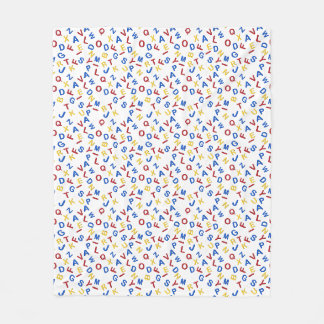 ABC Alphabet Red Yellow Blue Fleecedecke