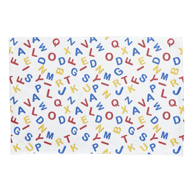 ABC Alphabet Red Yellow Blue Kissenbezug (Vorderseite-Links)