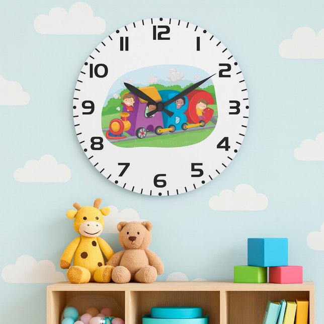 ABC Alphabet Zug mit Kindern Spaß Bildung Große Wanduhr (Von Creator hochgeladen)
