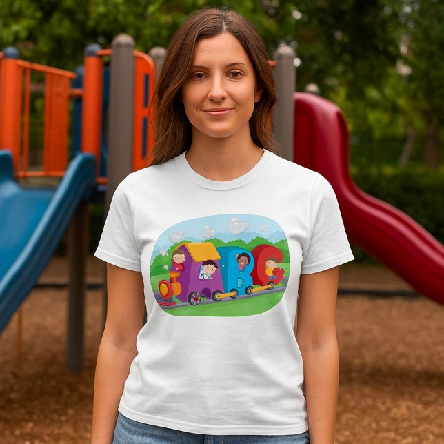 ABC Alphabet Zug mit Kindern Spaß Bildung T-Shirt (Von Creator hochgeladen)