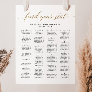 ABC Alphabetischer Finden Sie Ihren Sitz Sitzplan Poster