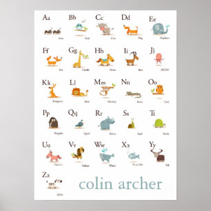ABC Animal Kinderzimmer Print Poster