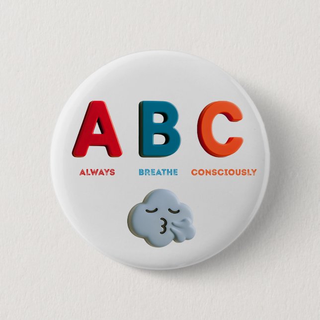 ABC atmen immer bewusst Chorgesang ein Button (Vorderseite)