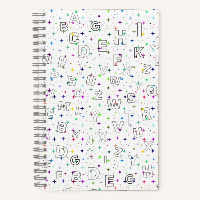 ABC auf Starry Background - Praxis (5.5"x8.5")  Notizbuch (Vorderseite)