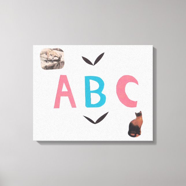 ABC auf ummantelte Canvas Leinwanddruck (Vorderseite)