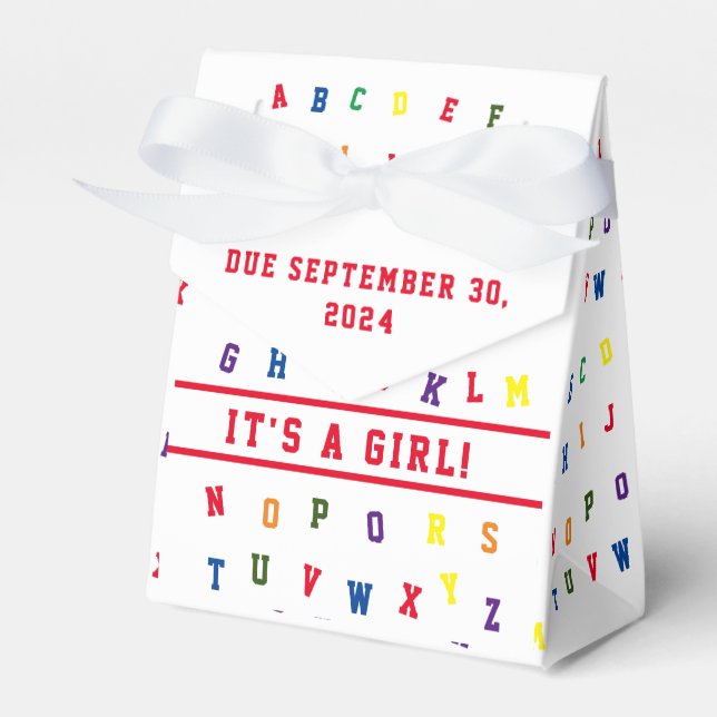 ABC Baby Dusche Geschenkschachtel (Vorderseite)